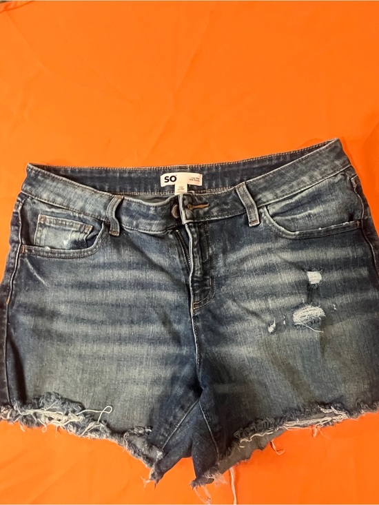 SO Pants - SO Faded Blue Distressed Denim Cutoff Shorts